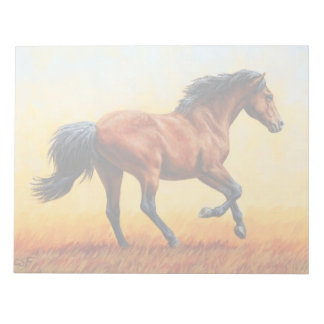 Bay Horse Galloping Notepad