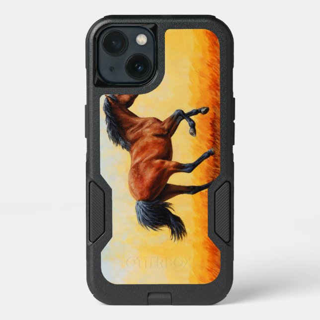 Bay Horse Galloping Otterbox iPhone Case (Back)