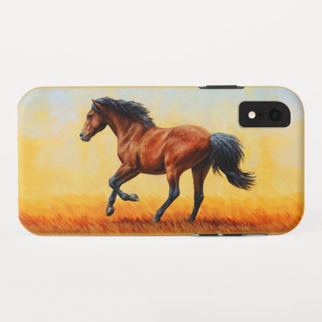 Bay Horse Galloping Running Case-Mate iPhone Case (Back (Horizontal))