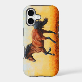 Bay Horse Galloping Running iPhone 17 Case