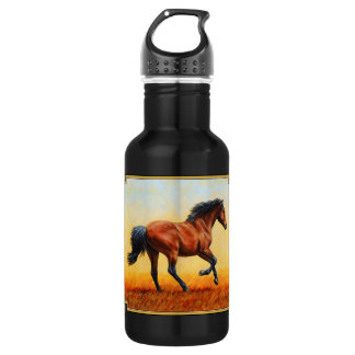 Bay Horse Galloping Stainless Steel Water Bottle