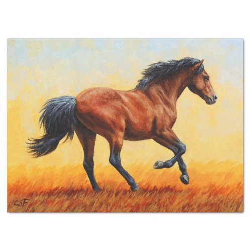 Bay Horse Galloping Tissue Paper