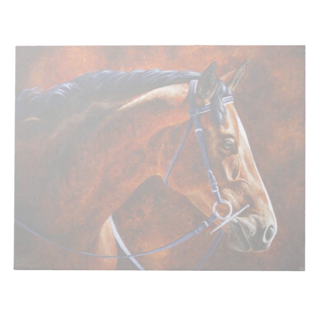 Bay Horse Hanoverian Warmblood Notepad (Front)