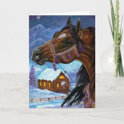 BAY HORSE Holiday Note Card