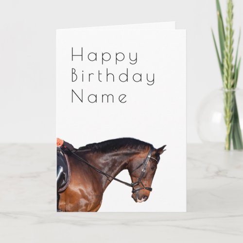 Bay Horse Photograph Deco Birthday Card