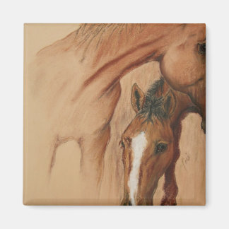 Bay Horses Art Magnet