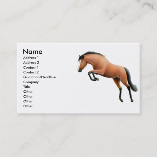 Customizable Bay Jumping Horse Business Card