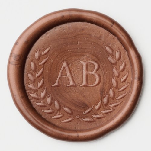 Bay Leaf Wreath and Monogram Wax Seal Sticker