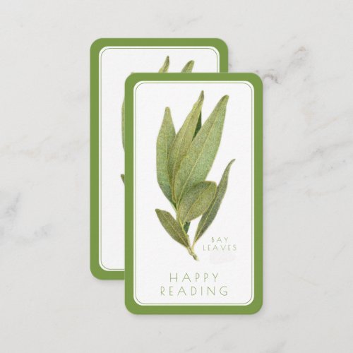 BAY LEAVES Bookmark _ 35x2 Card  Text  Green