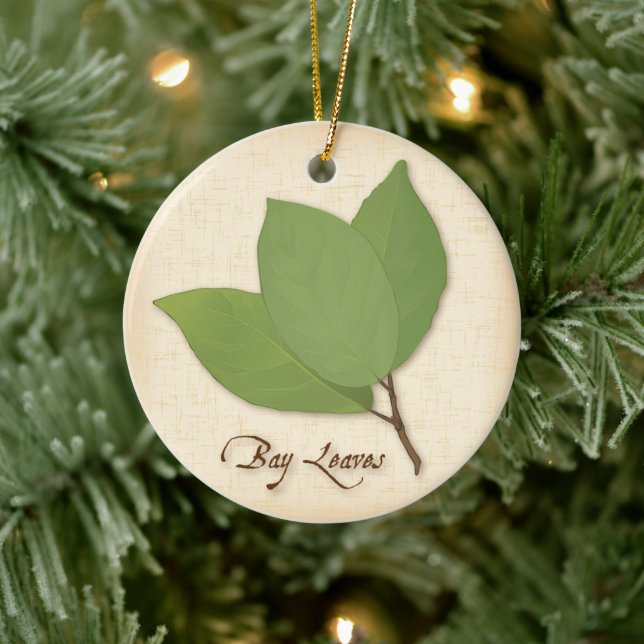 Bay Leaves Ceramic Ornament (Tree)
