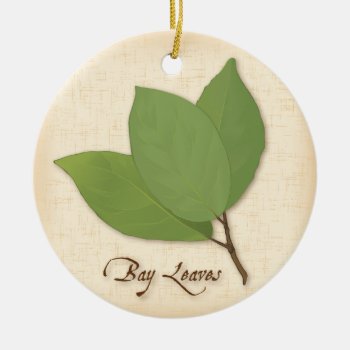 Bay Leaves Ceramic Ornament by pomegranate_gallery at Zazzle