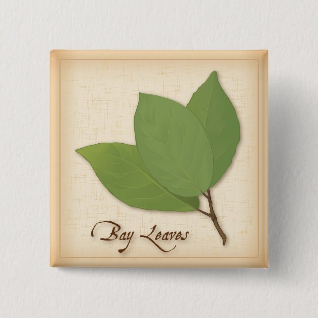 Bay Leaves Pinback Button (Front)