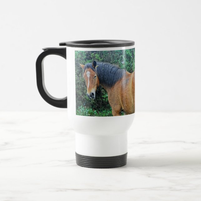 Bay New Forest Pony of Hampshire, England Travel Mug (Left)