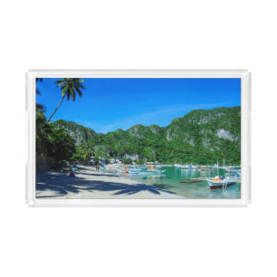 Bay Of El Nido Beach Acrylic Tray