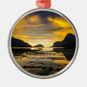 Bay Of El Nido Sunset Metal Ornament