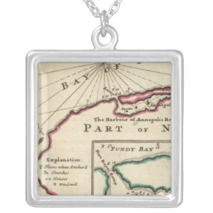 Bay of Fundy and harbour of Annapolis Royal Silver Plated Necklace