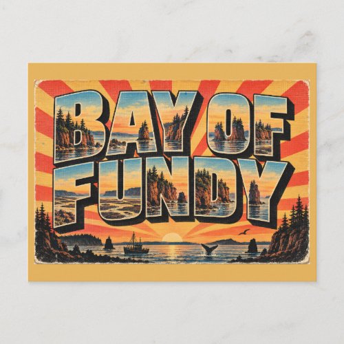 Bay of Fundy NS Cliffs Tides Forest Art Postcard