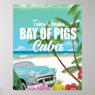 Bay of Pigs, Cuba beach vacation poster