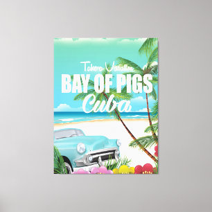 Bay of Pigs, Cuba beach vacation poster Canvas Print