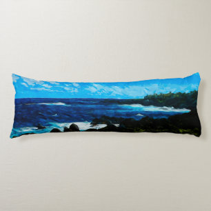 Bay On the Road to Hana Maui Abstract Body Pillow