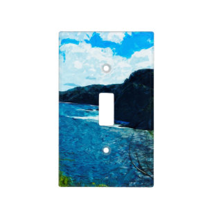 Bay On The Road To Hana Maui Abstract Light Switch Cover