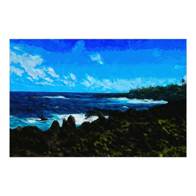Bay On the Road to Hana Maui Abstract Photo Print (Front)