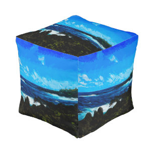 Bay On the Road to Hana Maui Abstract Pouf