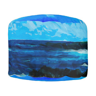 Bay On the Road to Hana Maui Abstract Pouf