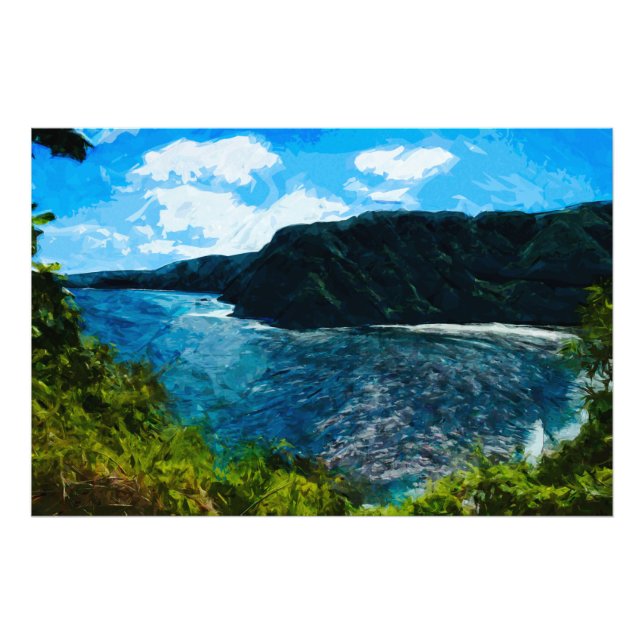 Bay On the Road to Hana Maui Hawaii Abstract Photo Print (Front)