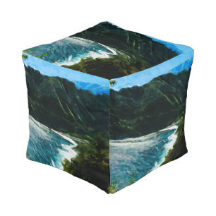 Bay On the Road to Hana Maui Hawaii Abstract Pouf