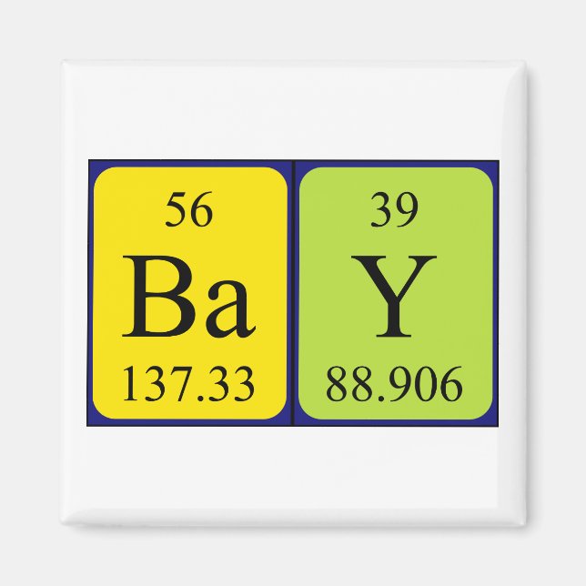 Bay periodic table name magnet (Front)
