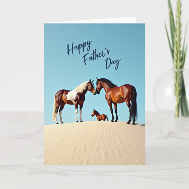 Bay Piebald Fathers Day Scene Card (Front)