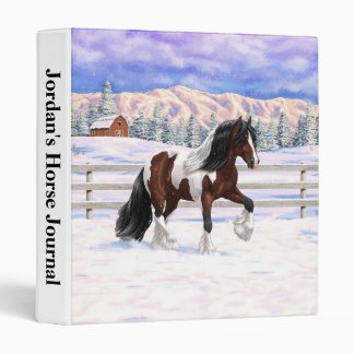 Bay Pinto Brown Skewbald Gypsy Vanner Tinker Horse 3 Ring Binder