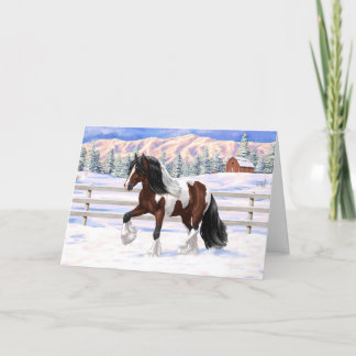 Bay Pinto Brown Skewbald Gypsy Vanner Tinker Horse Card
