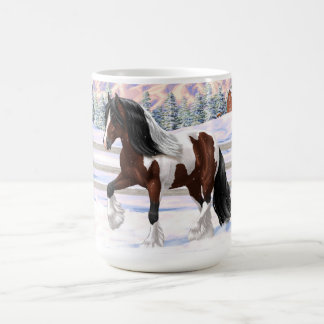 Bay Pinto Brown Skewbald Gypsy Vanner Tinker Horse Coffee Mug