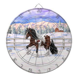 Bay Pinto Brown Skewbald Gypsy Vanner Tinker Horse Dart Board