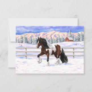 Bay Pinto Brown Skewbald Gypsy Vanner Tinker Horse Invitation