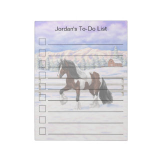 Bay Pinto Brown Skewbald Gypsy Vanner Tinker Horse Notepad