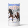 Bay Pinto Brown Skewbald Gypsy Vanner Tinker Horse Pillar Candle