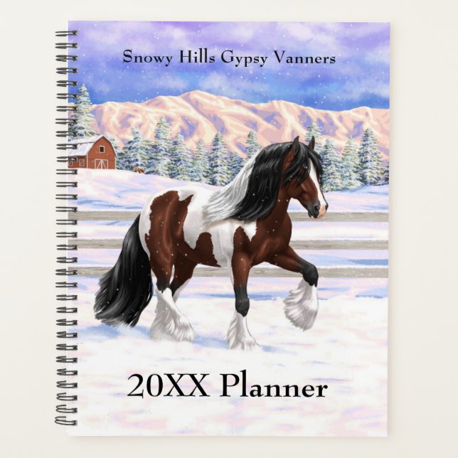 Bay Pinto Brown Skewbald Gypsy Vanner Tinker Horse Planner (Front)