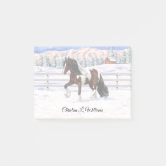 Bay Pinto Brown Skewbald Gypsy Vanner Tinker Horse Post-it Notes