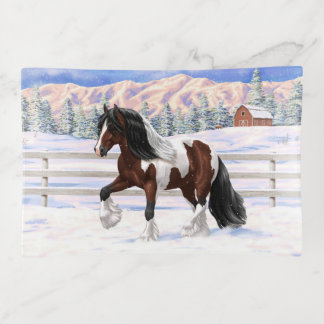 Bay Pinto Brown Skewbald Gypsy Vanner Tinker Horse Trinket Tray