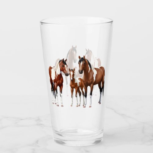 Bay Pinto Paint Quarter Horses Glass