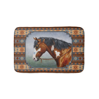Bay Pinto War Horse Southwestern Design Bathroom Mat