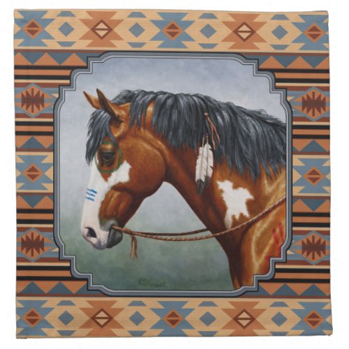 Bay Pinto War Horse Southwestern Design Napkin