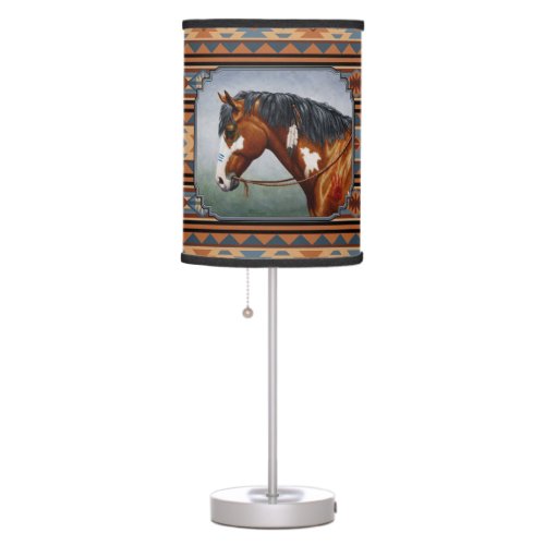 Bay Pinto War Horse Southwestern Design Table Lamp