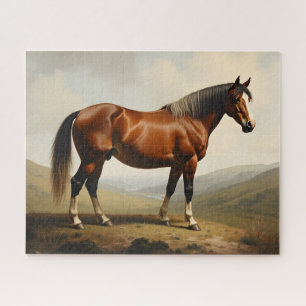 Bay Pony on a Moor Jigsaw Puzzle