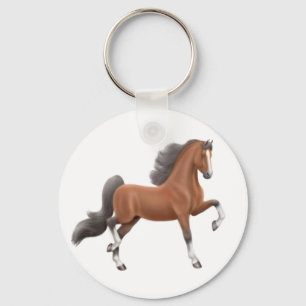 Bay Saddlebred Horse Keychain