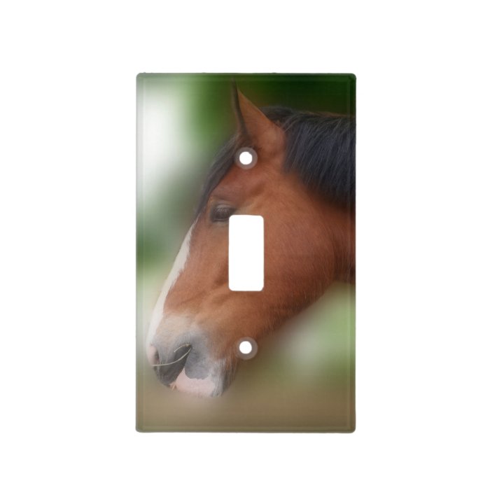 Bay Shire Draft Horse Face Animal Light Switch Plates