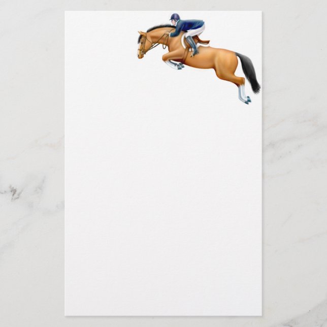 Bay Show Jumper Horse Stationery (Front)